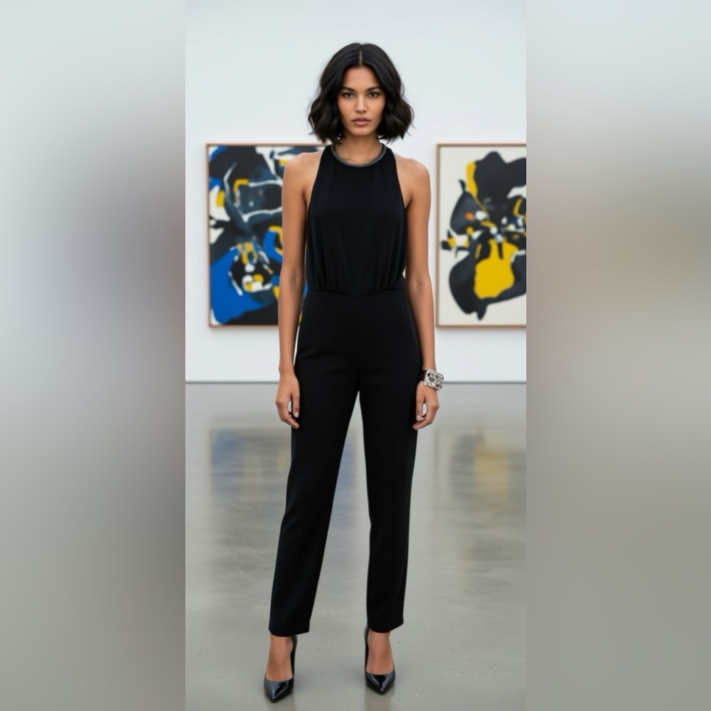 NWT The Kooples Jumpsuit w/ Chain Accent and Racer Back - MSRP $395 - Size Medโ